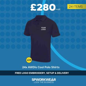 24x AWDis Cool Polo Shirt Event Staff Bundle - Winter