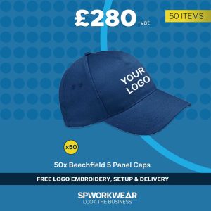 50x Beechfield 5 Panel Cap Event Giveaways Bundle - Winter