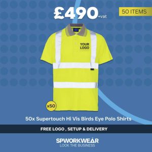 50x Supertouch Hi Vis Bird Eye Polo Shirt Bundle - Winter